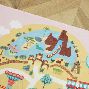 洗えるキッズラグ TOCO LIFE KIDS “おでかけごっこ 遊園地” フランネル ピンク