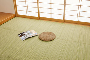 日本製 洗えるい草風ござカーペット  Comfort  (本間) グリーン
