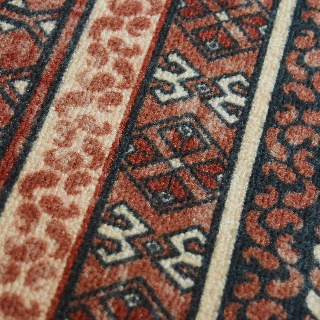 ヴィンテージ風ラグ TOCORU Series AFGHUN ループ レッド×ベージュ ヴィンテージ風ラグ TOCORU Series AFGHUN ループ レッド×ベージュ