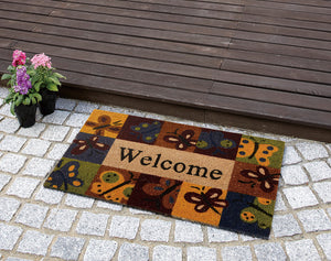 屋外用玄関マット 蝶々デザイン WELCOME