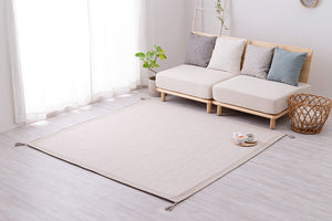 独特の少しおさえたカラートーンが魅力のインド綿ボンディングラグ クラック 3サイズ ホワイト