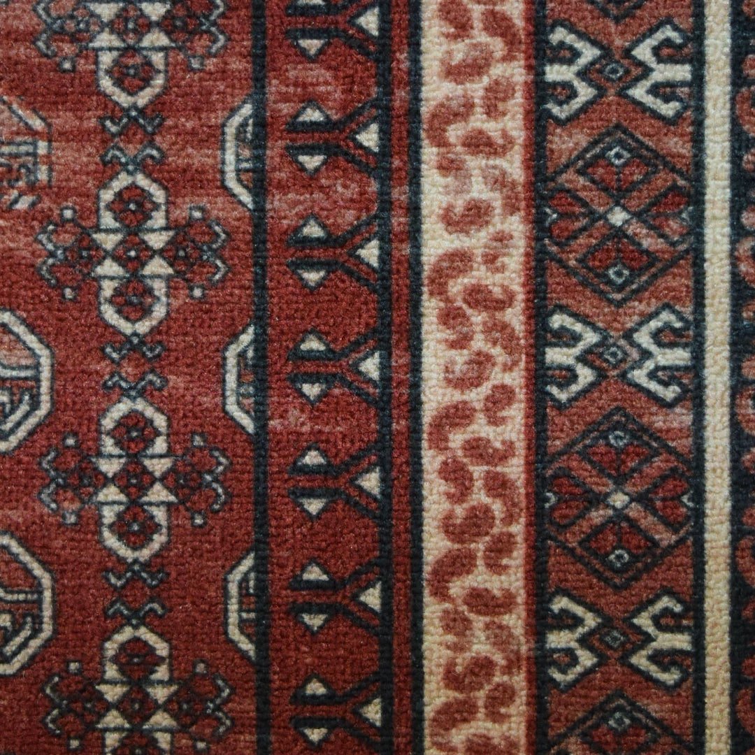 ヴィンテージ風ラグ TOCORU Series AFGHUN ループ レッド×ベージュ ヴィンテージ風ラグ TOCORU Series AFGHUN ループ レッド×ベージュ