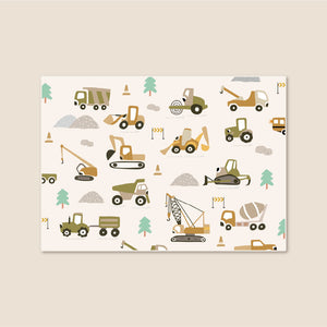 洗えるキッズラグ TOCO LIFE KIDS “働く車柄” フランネル ベージュ