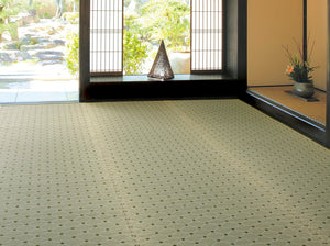 高品質な国産い草 花ござカーペット（江戸間）菱