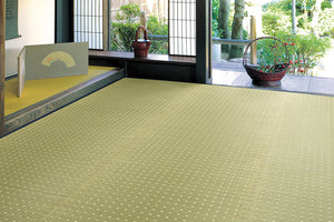 高品質な国産い草 花ござカーペット（本間）竹 ナチュラル