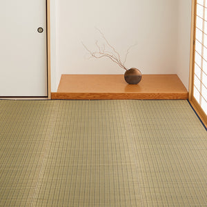 上質な国産い草を使った い草柄上敷き  涼み（本間） ブルー