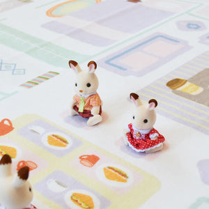 洗えるキッズラグ TOCO LIFE KIDS “おままごと” フランネル ピンク