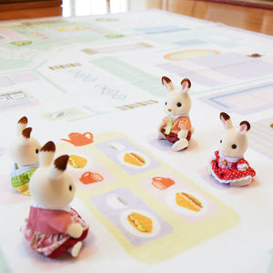 洗えるキッズラグ TOCO LIFE KIDS “おままごと” フランネル ピンク
