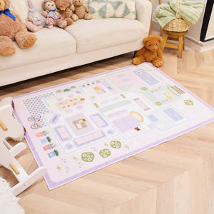 洗えるキッズラグ TOCO LIFE KIDS “おままごと” フランネル ピンク