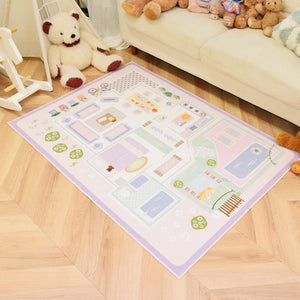 洗えるキッズラグ TOCO LIFE KIDS “おままごと” フランネル ピンク