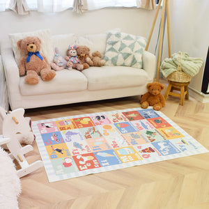 洗えるキッズラグ TOCO LIFE KIDS “知育ラグ アルファベット” フランネル ブルー