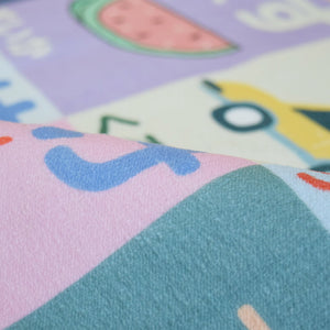 洗えるキッズラグ TOCO LIFE KIDS “知育ラグ ひらがな” フランネル グリーン