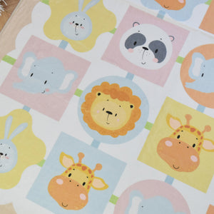 洗えるキッズラグ TOCO LIFE KIDS “プレイマット アニマルステップ” フランネル ベージュ