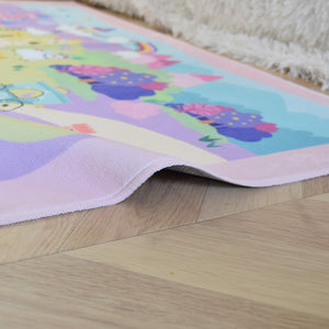 洗えるキッズラグ TOCO LIFE KIDS “お姫様ごっこ お城” フランネル ピンク