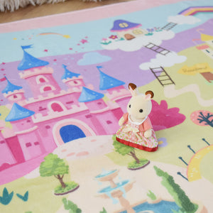 洗えるキッズラグ TOCO LIFE KIDS “お姫様ごっこ お城” フランネル ピンク