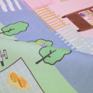洗えるキッズラグ TOCO LIFE KIDS “おままごと お部屋と公園” フランネル パープル
