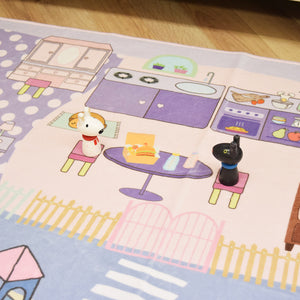 洗えるキッズラグ TOCO LIFE KIDS “おままごと お部屋と公園” フランネル パープル