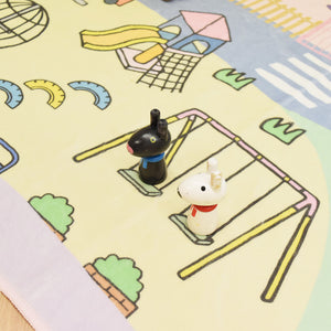 洗えるキッズラグ TOCO LIFE KIDS “おままごと お部屋と公園” フランネル パープル