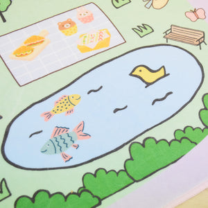 洗えるキッズラグ TOCO LIFE KIDS “おままごと お部屋と公園” フランネル パープル