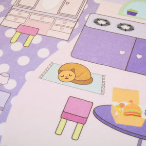 洗えるキッズラグ TOCO LIFE KIDS “おままごと お部屋と公園” フランネル パープル
