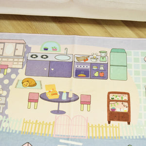 洗えるキッズラグ TOCO LIFE KIDS “おままごと お部屋と公園” フランネル パープル