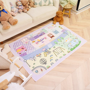 洗えるキッズラグ TOCO LIFE KIDS “おままごと お部屋と公園” フランネル パープル