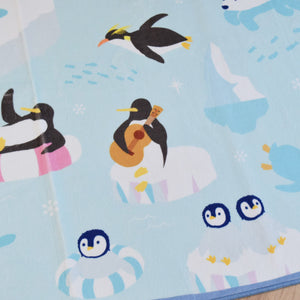洗えるキッズラグ TOCO LIFE KIDS “アニマル柄 ペンギン” フランネル ブルー
