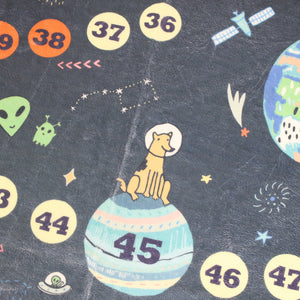 洗えるキッズラグ TOCO LIFE KIDS “知育ラグ 宇宙と数字” フランネル ネイビー