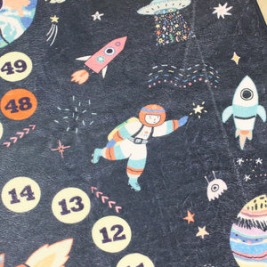 洗えるキッズラグ TOCO LIFE KIDS “知育ラグ 宇宙と数字” フランネル ネイビー