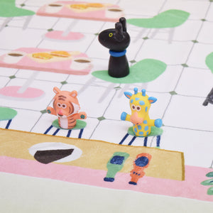 洗えるキッズラグ TOCO LIFE KIDS “おままごと カフェ” フランネル ベージュ