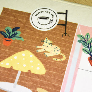 洗えるキッズラグ TOCO LIFE KIDS “おままごと カフェ” フランネル ベージュ