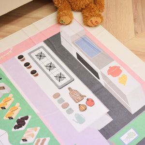 洗えるキッズラグ TOCO LIFE KIDS “おままごと カフェ” フランネル ベージュ