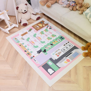洗えるキッズラグ TOCO LIFE KIDS “おままごと カフェ” フランネル ベージュ