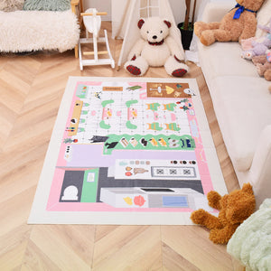 洗えるキッズラグ TOCO LIFE KIDS “おままごと カフェ” フランネル ベージュ