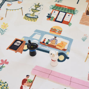 洗えるキッズラグ TOCO LIFE KIDS “お買い物ごっこ マルシェ” フランネル ブルー