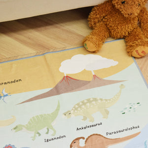 洗えるキッズラグ TOCO LIFE KIDS “恐竜図鑑” フランネル ブルー