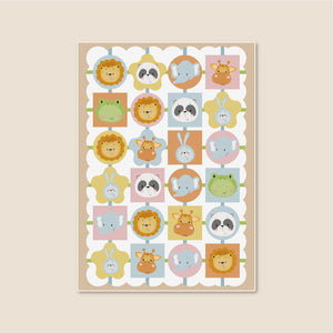 洗えるキッズラグ TOCO LIFE KIDS “プレイマット アニマルステップ” フランネル ベージュ