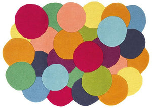 ポップな色味の円が重なった変形ラグ Pop&Colorful ユニー - TOCO LIFE