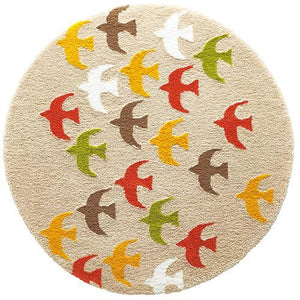鳥の群れをシルエットで表現したマイクロファイバーラグ Pop&Colorful バード - TOCO LIFE
