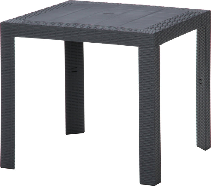 水を弾く軽量素材でできたシンプルモダンなガーデンテーブル RUREILA 正方形 ブラック