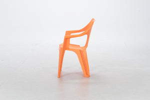 空間を彩る色鮮やかなガーデンデザインチェア GARBO 4脚セット オレンジ - TOCO LIFE