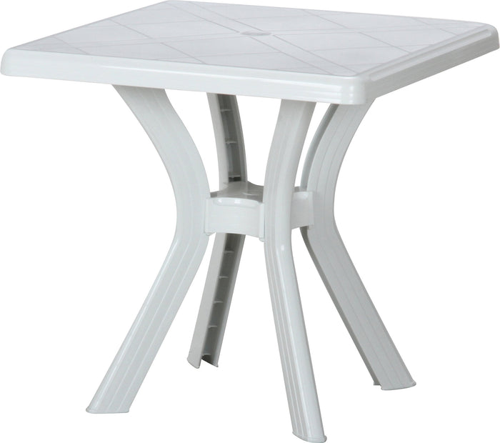 水を弾く軽量素材でできたシンプルモダンなガーデンテーブル CAMOO 正方形 ホワイト