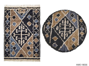 天然ウールを100％贅沢に使ったネイティブ柄の手織りラグマット AWE-18035 3サイズ - TOCO LIFE