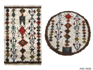 天然ウールを100％贅沢に使ったネイティブ柄の手織りラグマット AWE-18036 3サイズ - TOCO LIFE