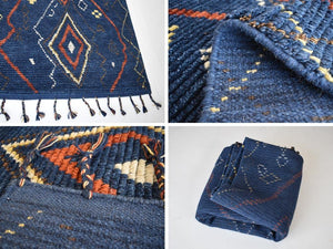 天然ウールを100％贅沢に使ったネイティブ柄の手織りラグマット HKC01 - TOCO LIFE