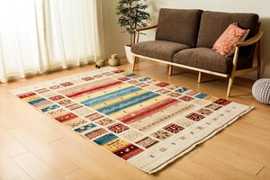 民族調手織り絨毯の様なエスニックなデザインのウィルトンラグマット ヴィフ 5サイズ - TOCO LIFE