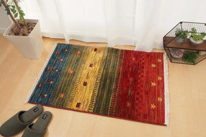 民族調手織り絨毯の様なエスニックなデザインのウィルトンラグマット トワル 5サイズ - TOCO LIFE