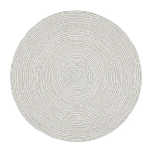 ベーシックなデザインでどんな部屋にも合うインド綿円形ラグ ブレイド グレーホワイト - TOCO LIFE