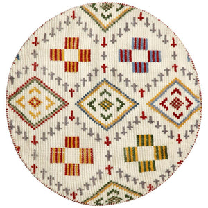 ウール素材で丁寧に織り上げた円形手織りラグ リルヴァ - TOCO LIFE