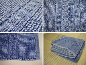 縄編み風デザインとナチュラルテイストカラーが和モダンなラグマット SEMPER 5サイズ ブルー - TOCO LIFE